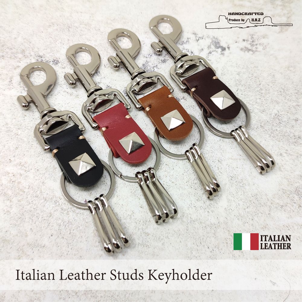 レザー キーホルダー キーリング イタリアンレザー 牛革 メンズ レザー スタッズ コンチョ バッグチャーム Italian Leather 高級感 ギフト プレゼント Kil 026 Accessories Goods Springs 通販 Yahoo ショッピング