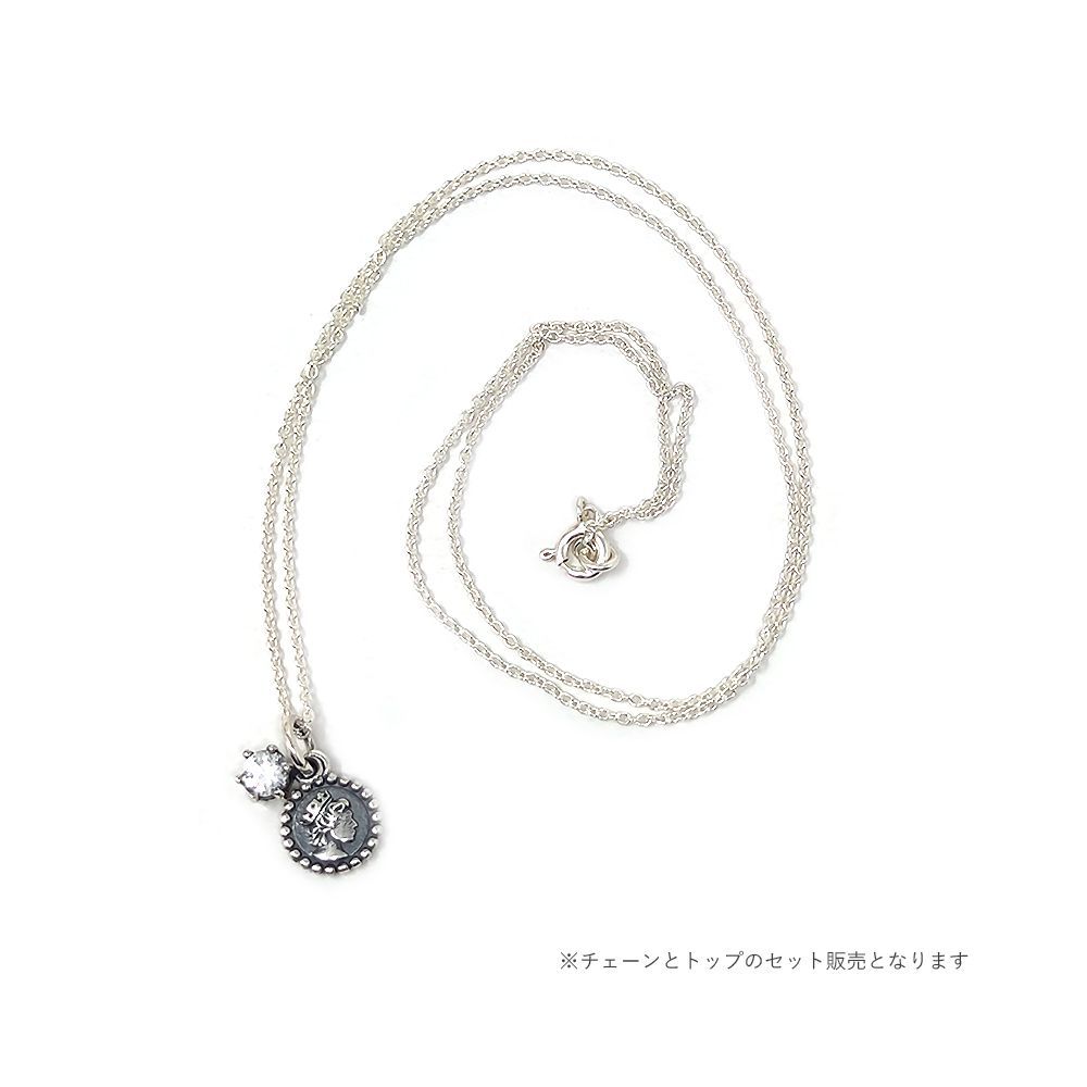 ネックレス メンズ シルバー メダル コイン ジルコン ペンダント 