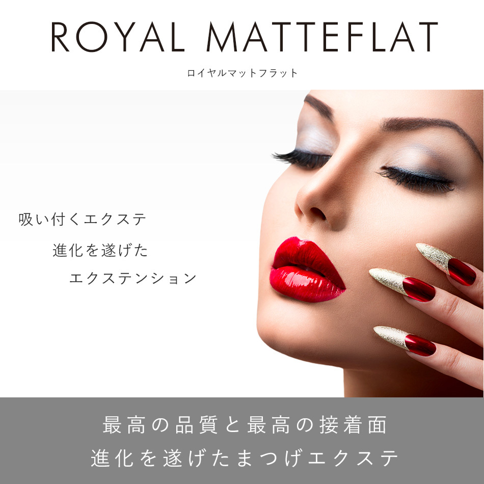 まつげエクステ マツエク ロイヤル マットフラット(2又)(6列) Dカール