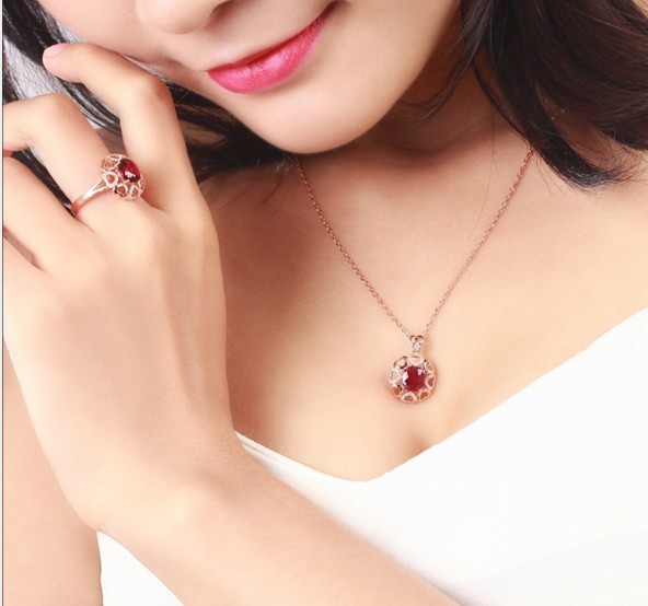 ネックレス ハート ローズピンクキュービックジルコニア