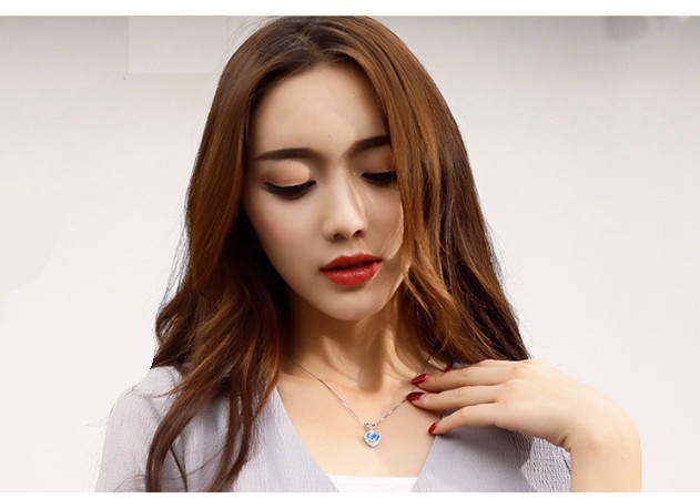 【Noel】天然シリシャスシスト×ジルコニアの大粒ネックレストップ ネックレス レディース 天使のしずく キュービックジルコニア
