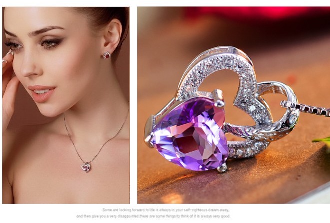 SWAROVSKI スワロフスキー ネックレス  ハート    シルバーカラー/パープル レディース / 240001202075 SWAROVSKI - SWAROVSKI スワロフスキー ネックレス ハート シルバー