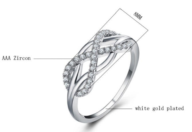 指輪リング レディース 8字 キュービックジルコニア シルバー925 永遠
