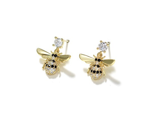 ピアス レディース 蜜蜂 ハチ スワロフスキー シルバー925