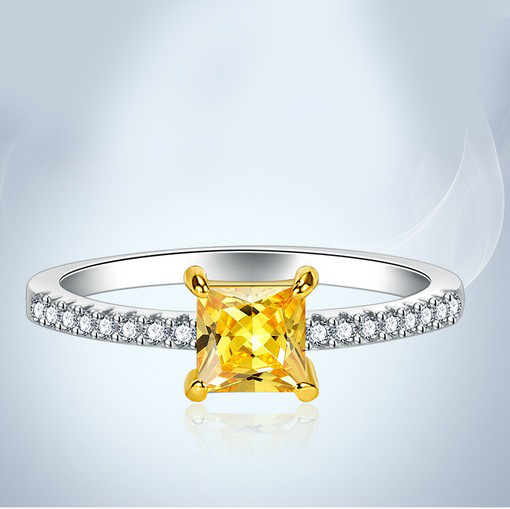 指輪 リング レディース シルバー925 黄色 イエロー CZダイヤ