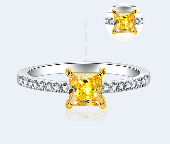 指輪 リング レディース シルバー925 黄色 イエロー CZダイヤ