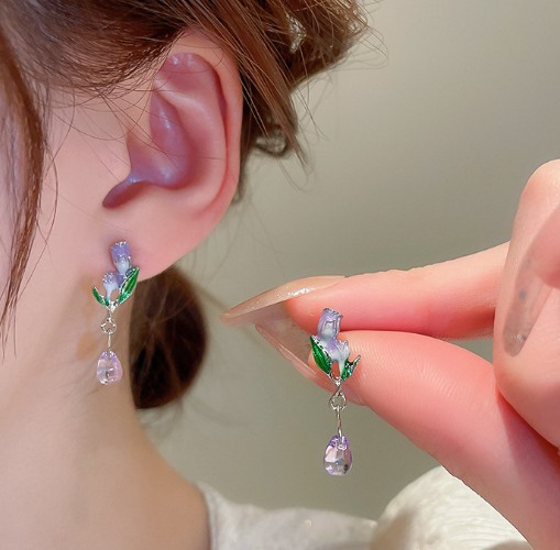 e.m.ピアス　3点セット　花　パール　美品　ビンテージ MAYU]3ブラック ビジュークリスタルパールピアス | KOBUNSHA