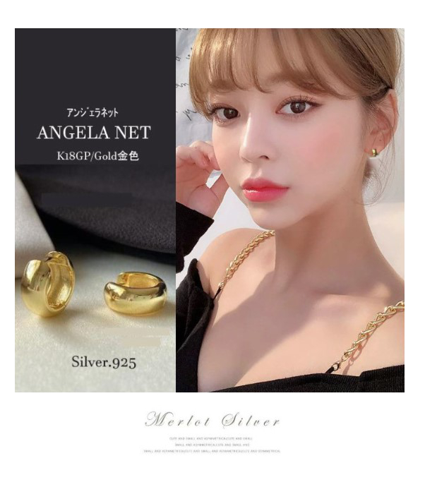 ピアス レディース小粒 ゴールド金色 フープピアス SILVER