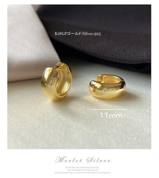 ピアス レディース小粒 ゴールド金色 フープピアス SILVER