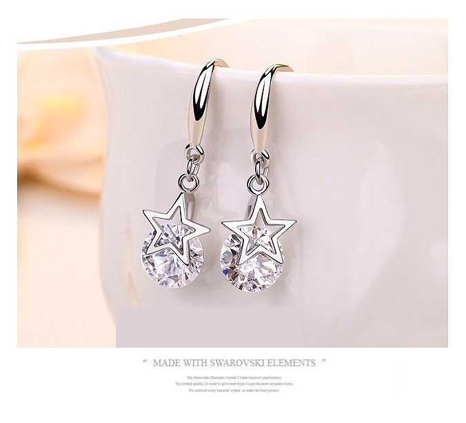 【絶品】 ピアス レディース CZダイヤモンド シルバー925 スターダスト アクセサリー