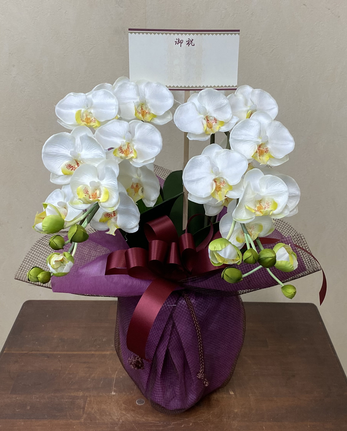 Luminous 胡蝶蘭DX 白 造花 夜光 蓄光 暗闇で光る花 胡蝶蘭 光触媒 造花 アートフラワー