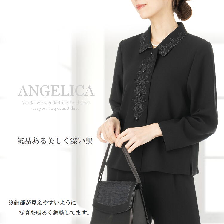 日本製 大人の女性のための ブラックフォーマル ブラウス 単品 ミセス