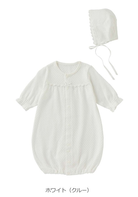 ベビー服 レーシーニットドレス＆帽子セット 赤ちゃん 男の子 女の子 長袖 日本製 春 夏 秋  5...