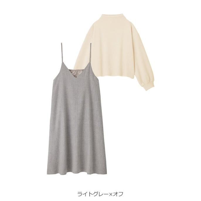 授乳服 マタニティ 服 ワンピース 授乳口付 セット 2WAY ボトルネック ニットソー トップス＆...