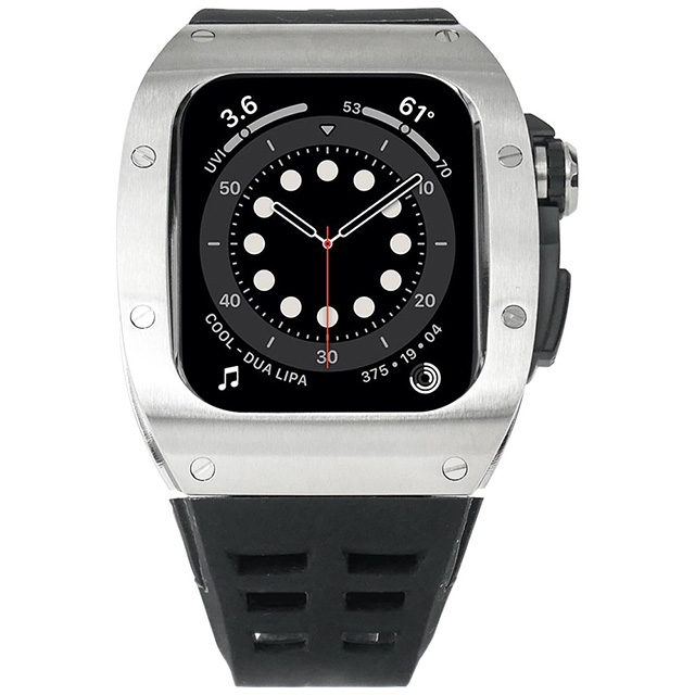 Apple watch ケース series 4 5 6 SE 7 シリーズ アップルウォッチ バンド シリコン ステンレス 44mm 45mm  Applewatch おしゃれ 高級 ブランド