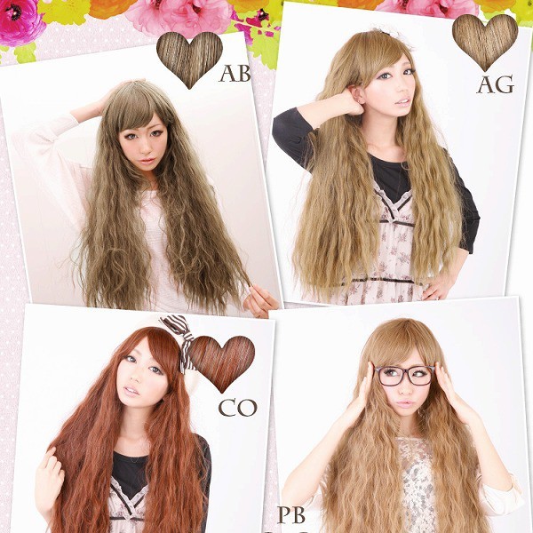 量産型ヘアメ ウィッグ ライトブラウン×パープル リボン ハート レースアップ 61v5fKMYWlL._UF894,1000_QL80_.jpg