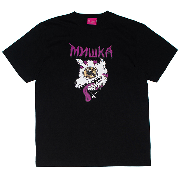 MISHKA - 【ミシカ/ MISHKA 】美品　Tシャツ　ベースボールシャツ ブラック MISHKA - 【ミシカ/ MISHKA 】美品 Tシャツ ベースボールシャツ