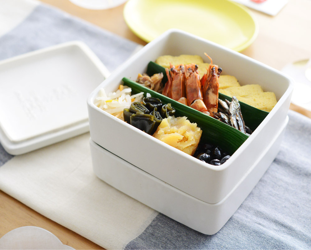 白雪お重 蓋つき2段 お正月／studio m スタジオエム : アンジェ