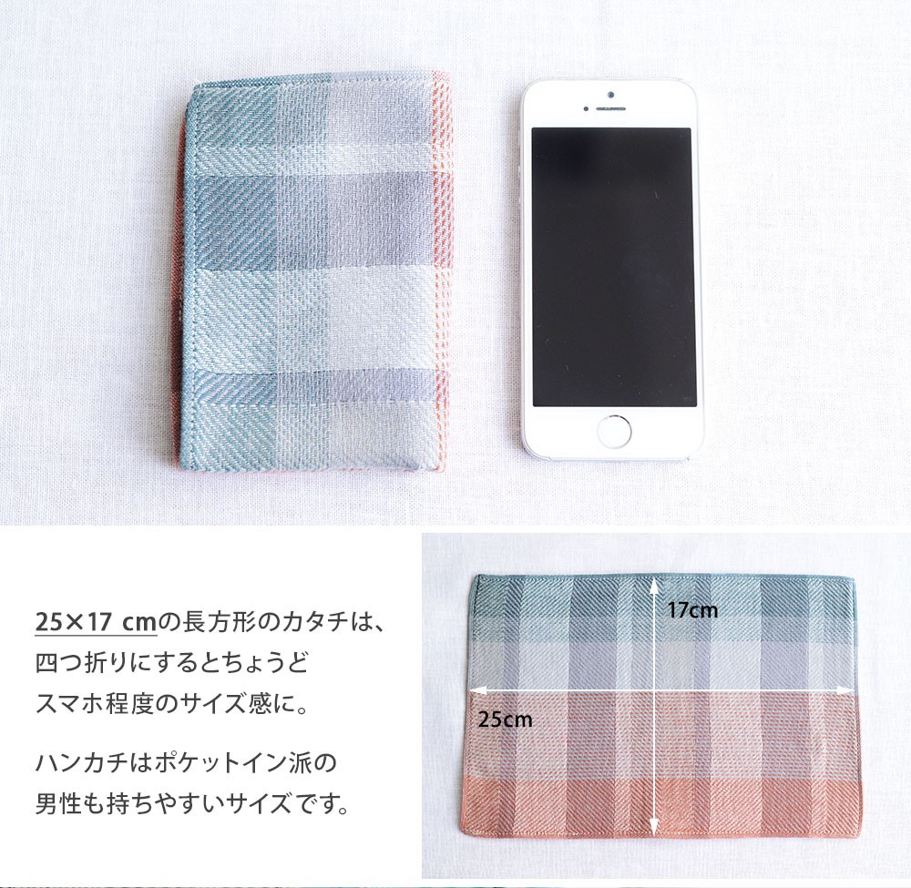 リアル ポケットでかさばらないタオルハンカチ TWILL CHECK 水布人舎 TETE GAUZE