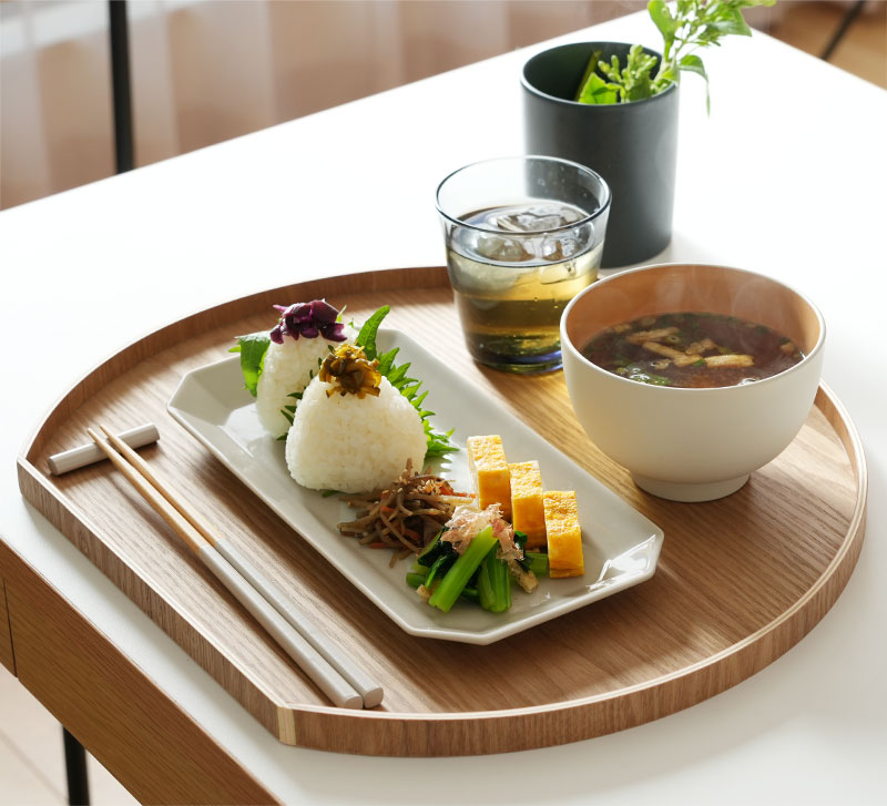お盆 36cm 半月膳 半月盆 天然木 カフェ トレー おしゃれ 和風 洋風