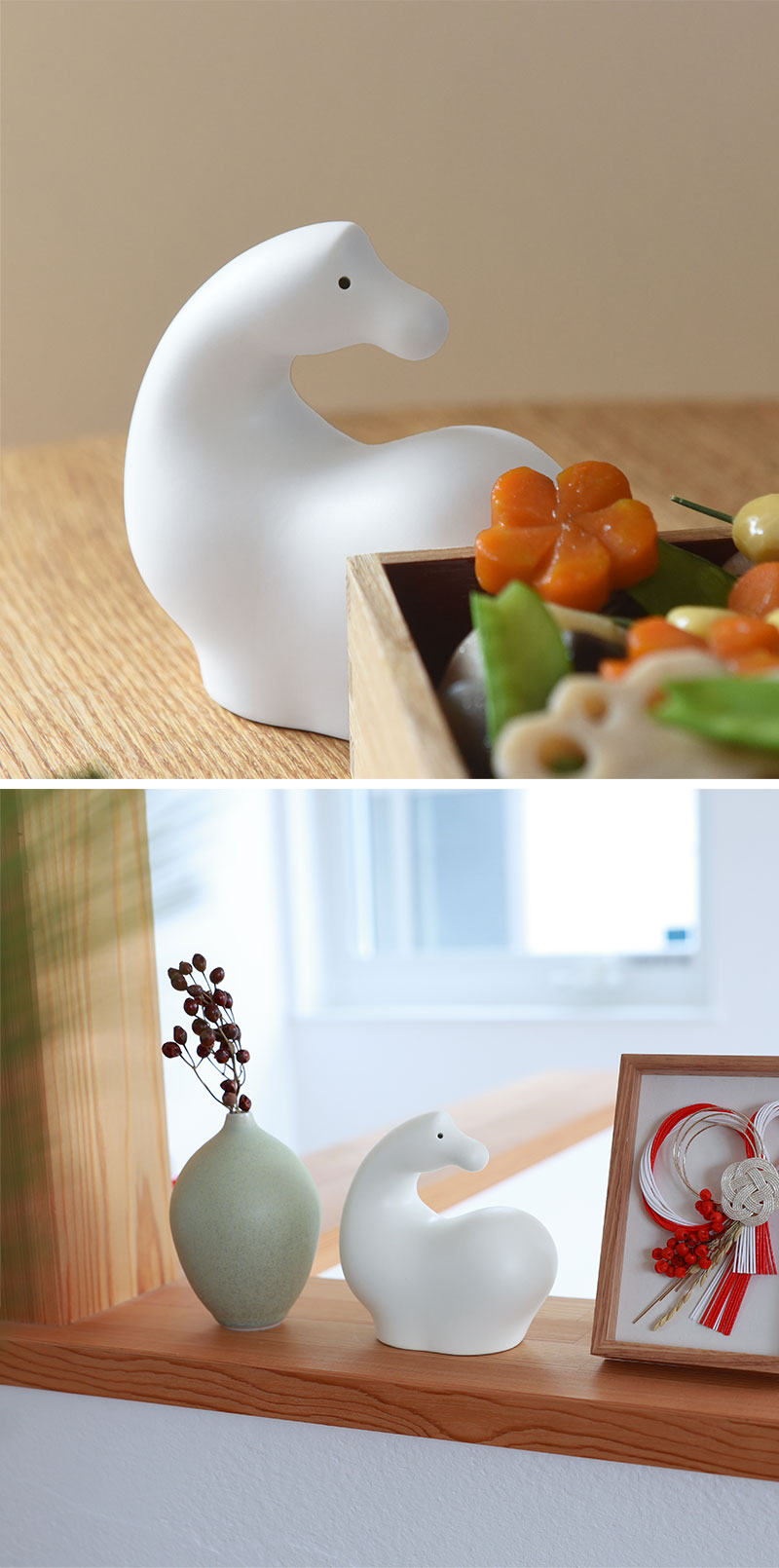 干支 オーナメント 日本製 干支の置物 馬 置物 陶器 正月飾り Pebble