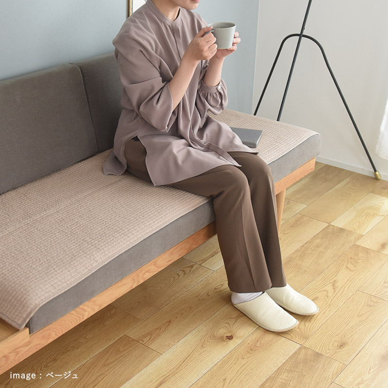 kukka ja puu イブル ソファパッド 65×180cm キルティング ボーダー 滑り止め ヌビ／クッカヤプー :159666:アンジェ  通販 