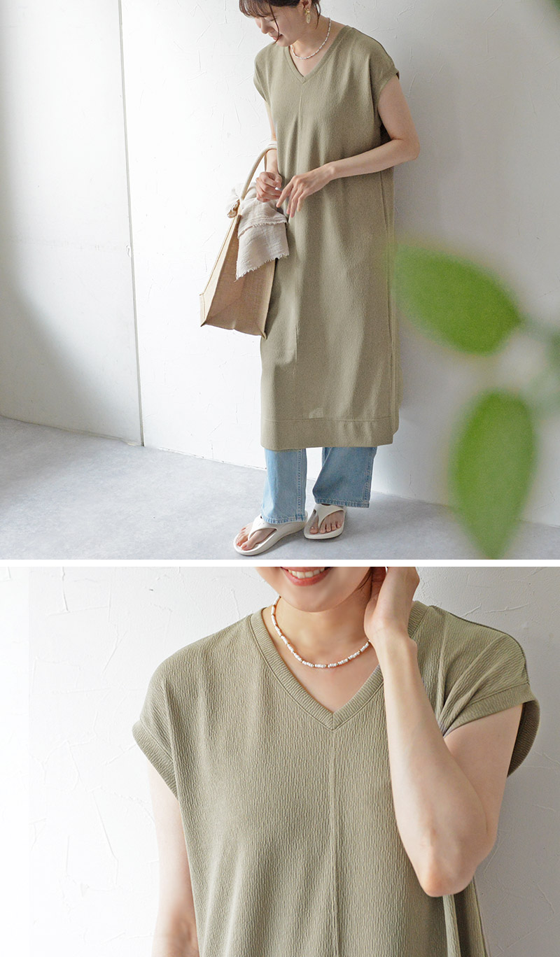 1000円均一】 シワが気にならない 涼やかワンピース シワになり