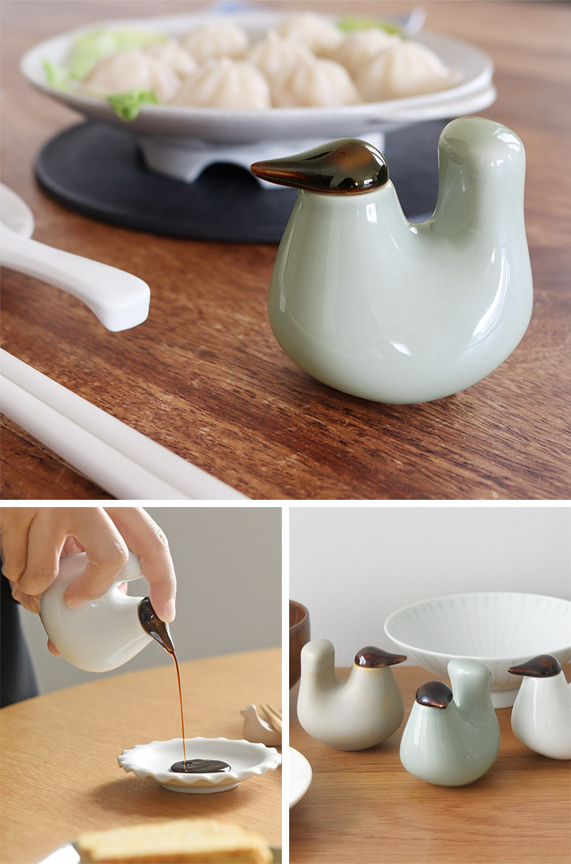 アンジェ別注カラーも 醤油差し 陶器 おしゃれ 鳥 日本製 北欧