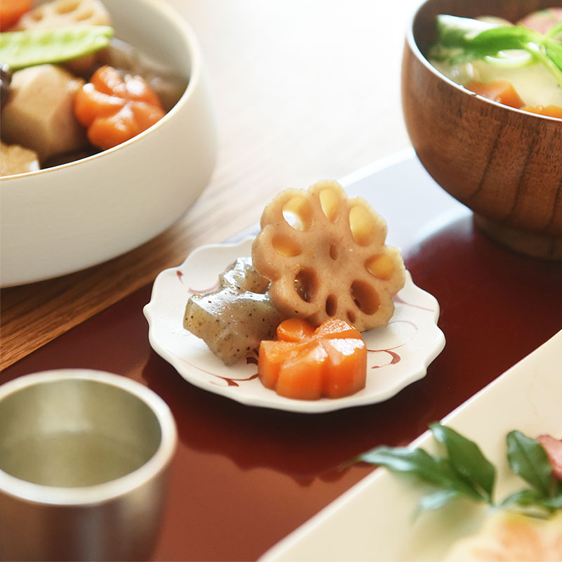 絵付け小皿 桔梗プレート 豆皿 美濃焼 日本製 お正月【2/19追加