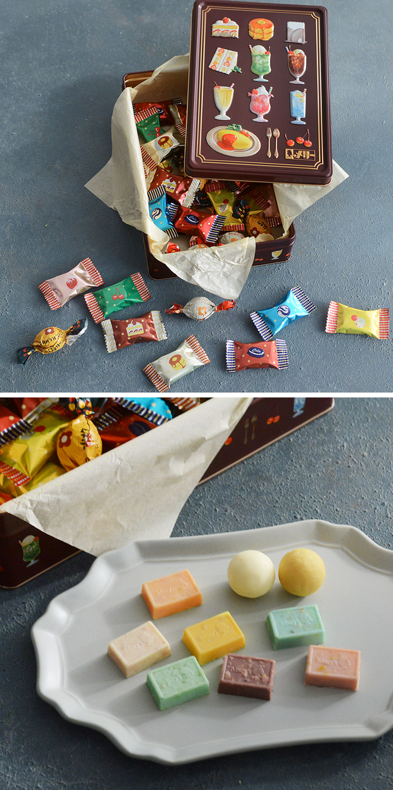 はじけるキャンディチョコレート 喫茶メニュー缶 Mary Chocolate