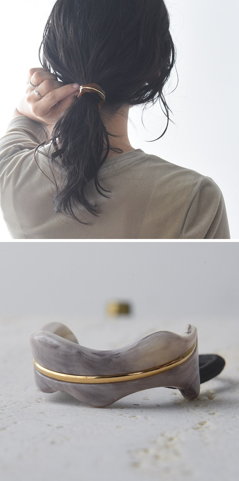 ヘアゴム マーブル 結ぶだけの簡単アレンジ マーブル×メタルライン