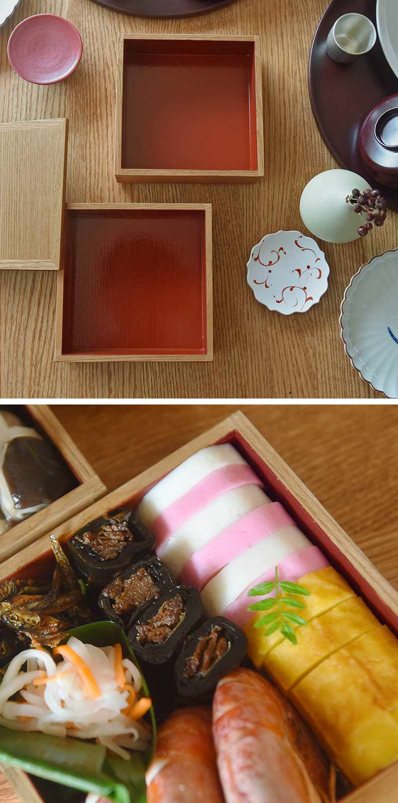 松屋漆器店 白木塗 タモ5.0二段重内朱【送料無料】 : アンジェ