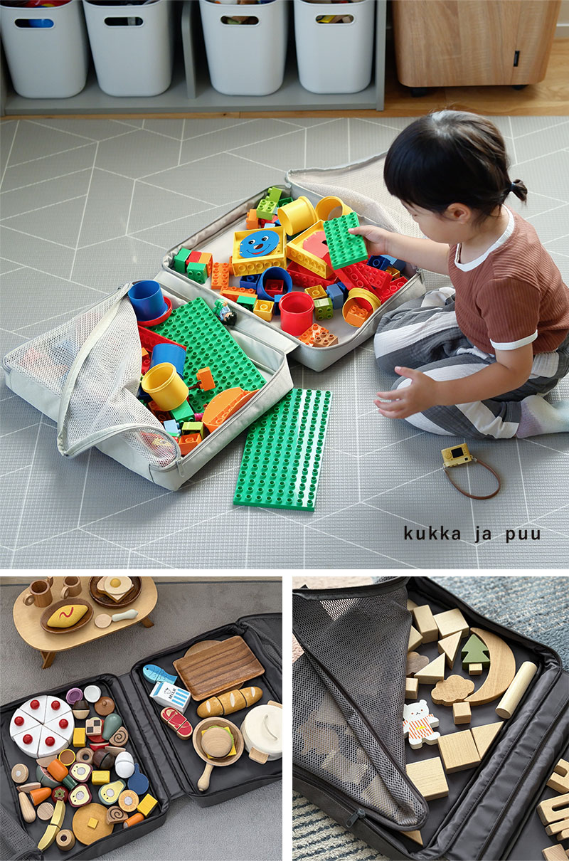 kukka ja puu ガバっと開いて探しやすい ブロック収納 おもちゃ収納／クッカヤプー