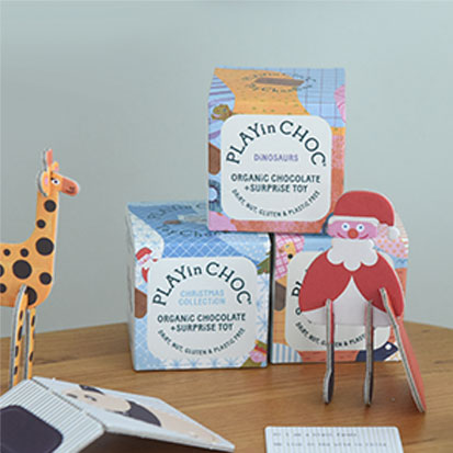 play in choc 紙製パズル付きチョコレート／プレイン・チョック