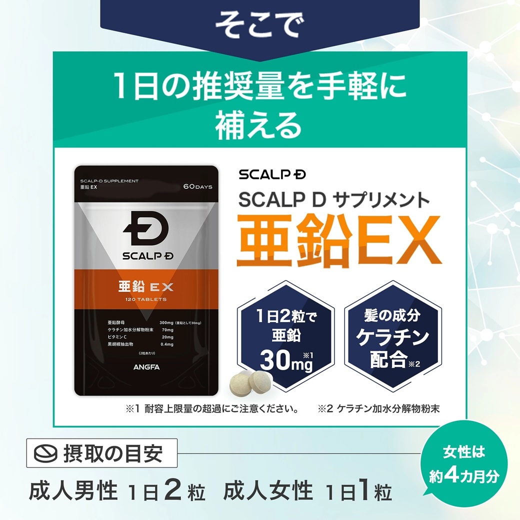 亜鉛 サプリ 亜鉛EX サプリメント メール便送料無料 亜鉛不足 スカルプd アンファー 国産 亜鉛サプリ ポイント利用 | スカルプD | 06