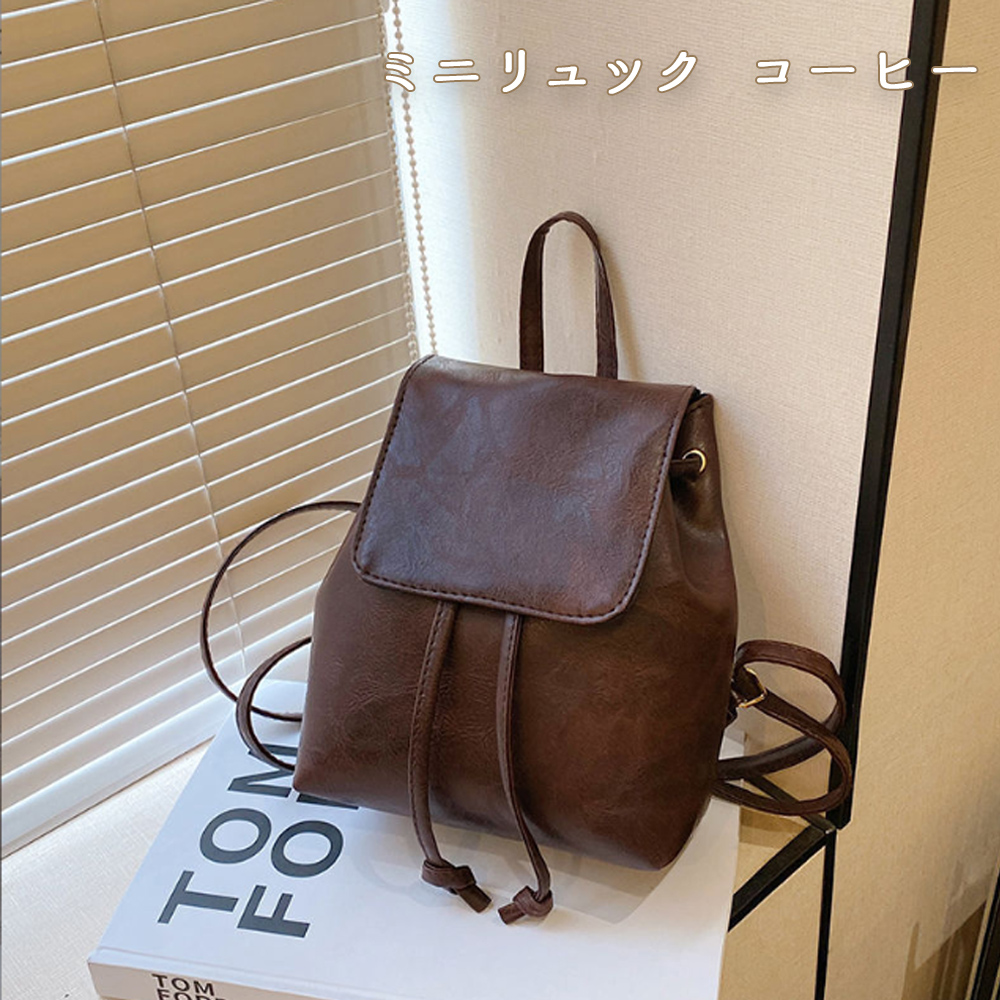 ミニリュック レディース ミニリュックサック 軽量 PU皮革 ショルダー 黒 | ブランド登録なし | 03