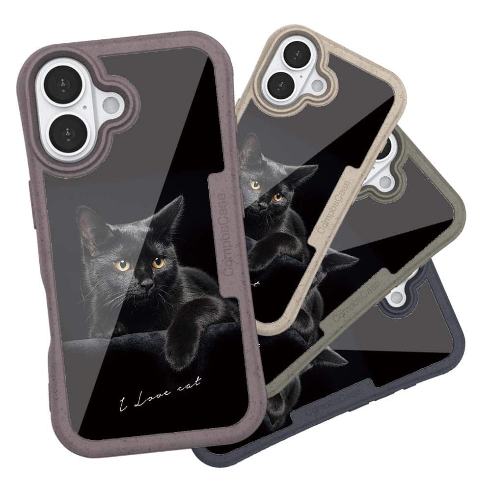 コンポスケース 猫 デザインシート iPhone16e iPhone16 Pro iPhone15
