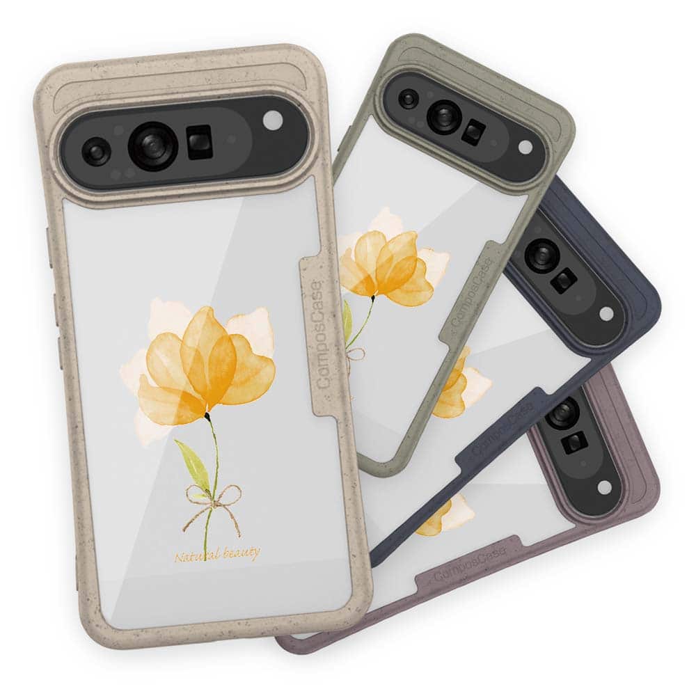 花柄ベージュレザーケース コンポスケース 花柄 スマホケース Google Pixel9a Pro XL Pixel8a