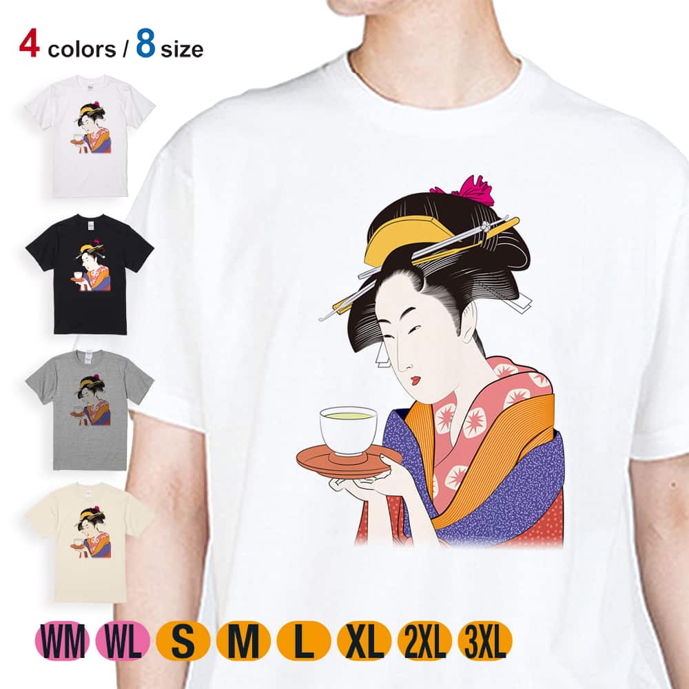 Tシャツ 半袖 浮世絵 美人絵 その2 5.6oz 綿100% メンズ レディース 洗濯 白 黒 灰色 肌色 春 夏 秋 冬 歌舞伎 和風 和柄 :  met2015112407 : Angler s Case アングラーズケース - 通販 - Yahoo!ショッピング