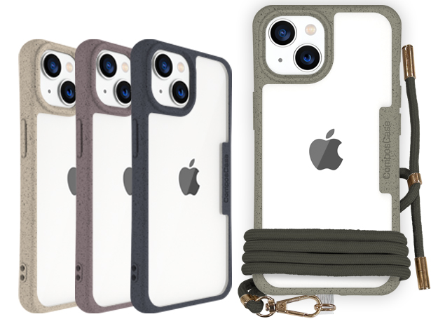 コンポスケース iPhone13 スマホショルダー スマホケース アイフォン ケース 着せ替え 肩掛け 首かけ 斜めがけ 背面 シール ショルダーストラップ エコ eco 4色