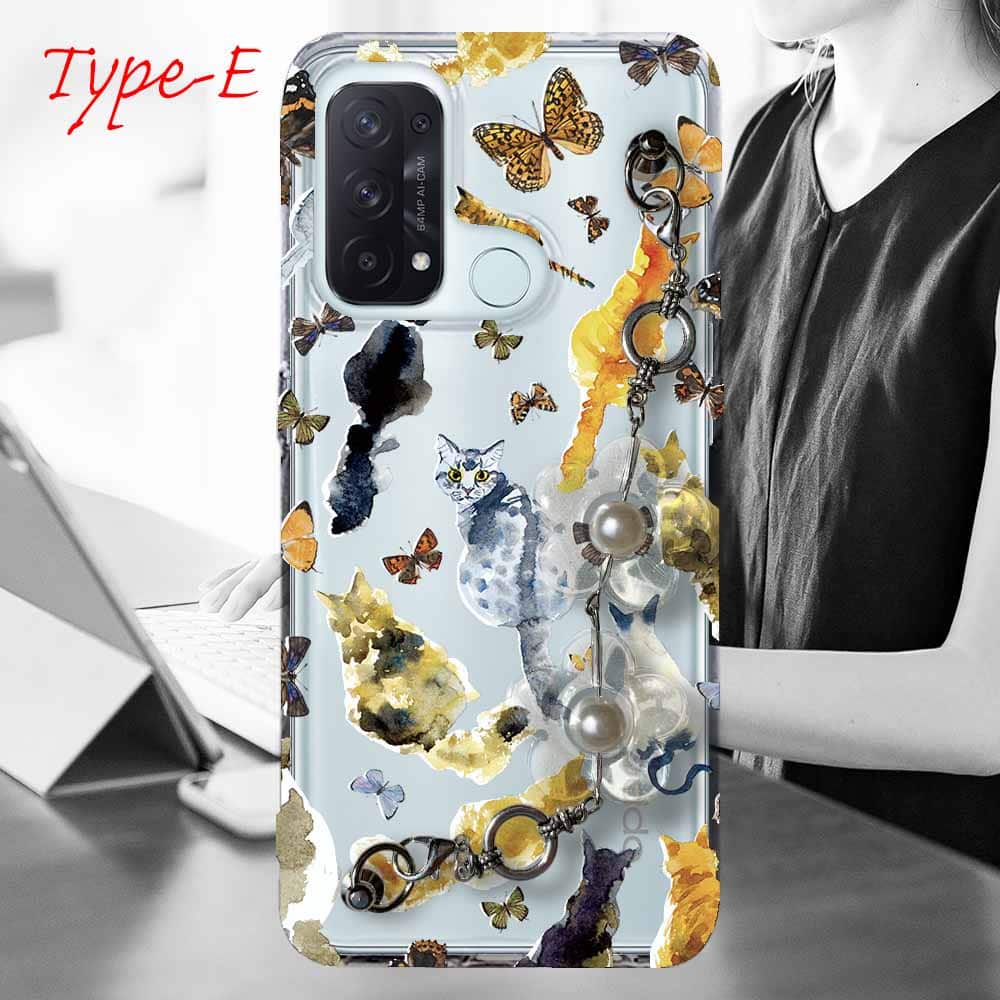 OPPO Reno5 A スマホケース 5種の キーリングハンガー付き TPU