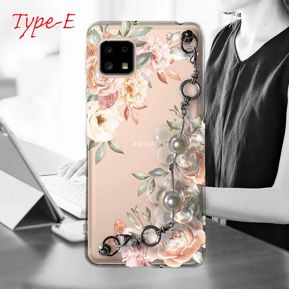 AQUOS sense 5G スマホケース 5種の キーリングハンガー付き TPU