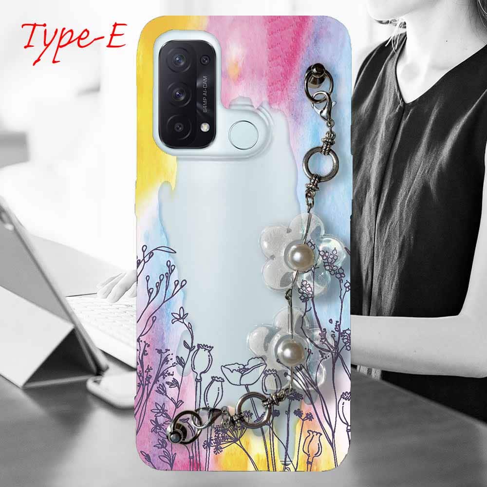 OPPO Reno5 A 5G ケース付き OPPO Reno5 A スマホケース 5種の キーリングハンガー付き TPU