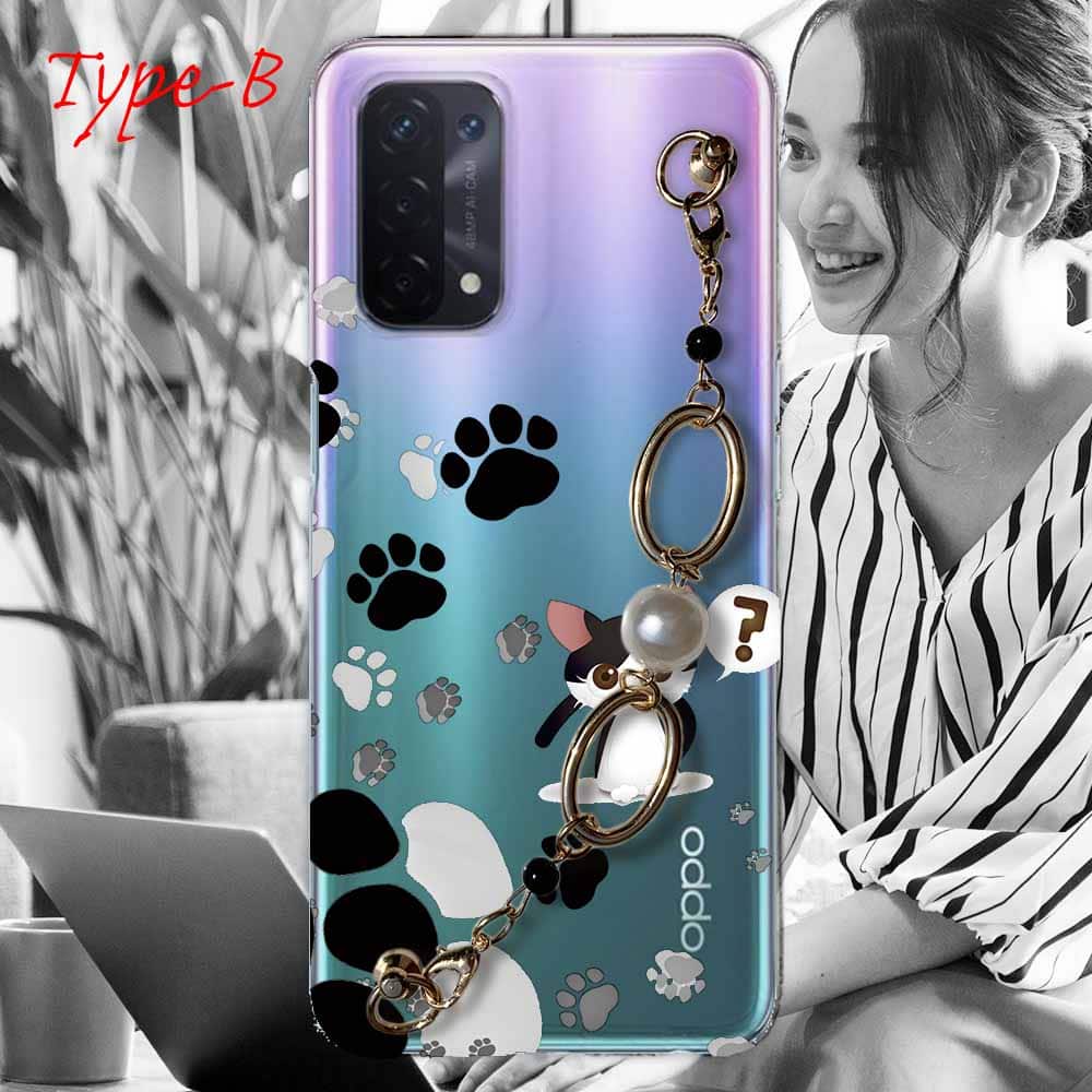 OPPO A54 5G スマホケース 5種の キーリングハンガー付き TPU