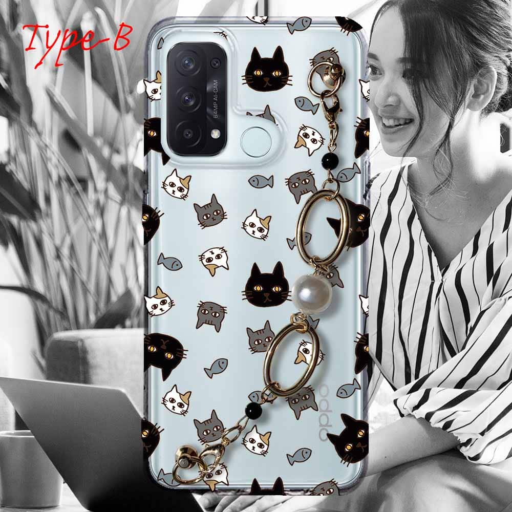 OPPO Reno5 A スマホケース 5種の キーリングハンガー付き TPU