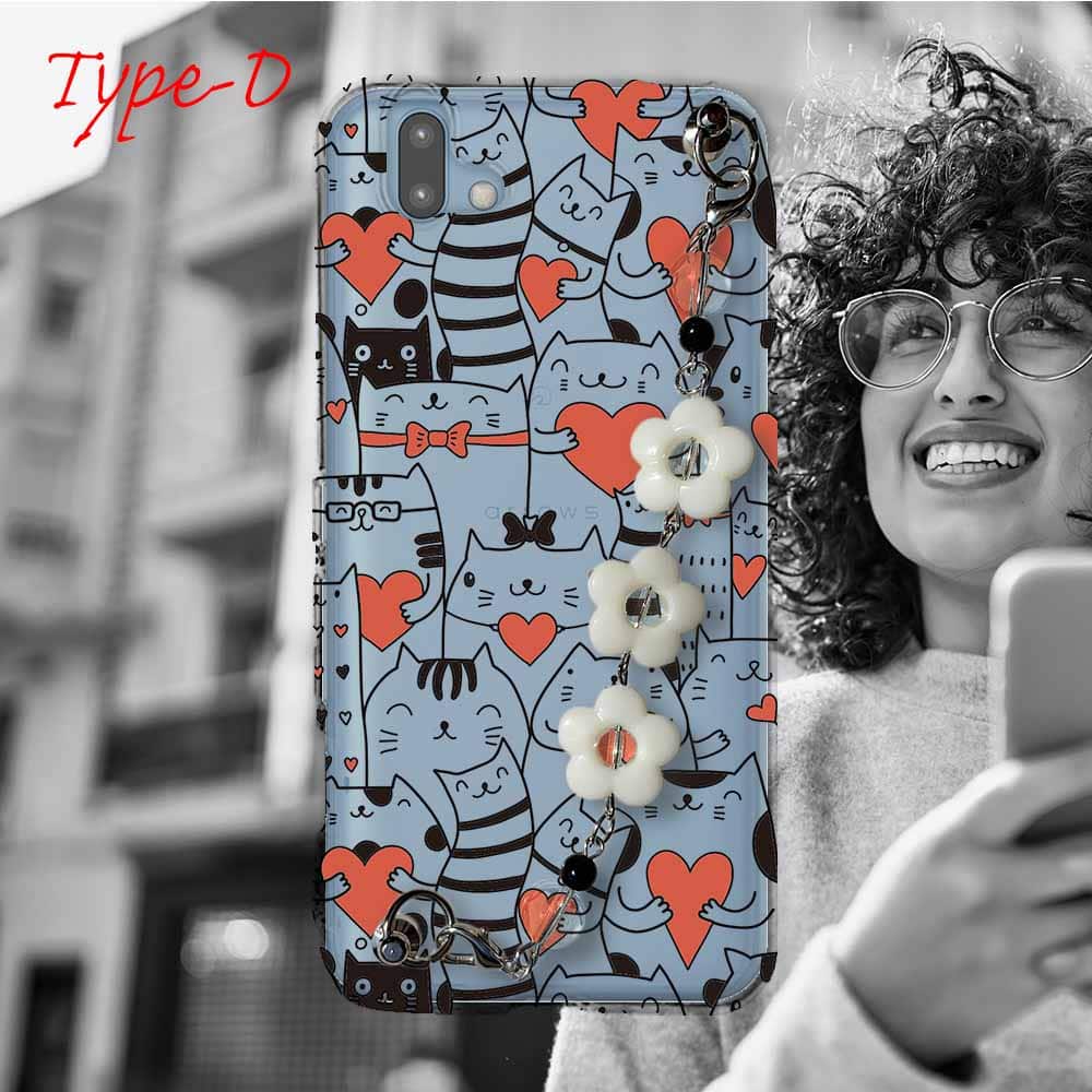 arrows U スマホケース 5種の キーリングハンガー付き TPU ストラップ 透明 クリアケース アローズ ユー 801FJ Love Cat｜anglers-case｜05