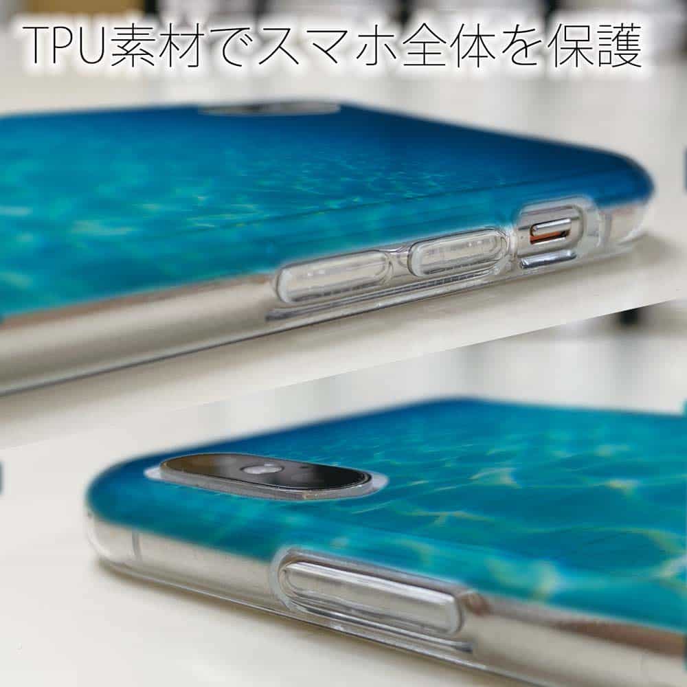 スマホケース ソフトケース TPU 海の風景 水深2メートル 深海魚