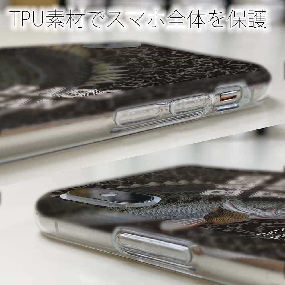 スマホケース ソフトケース TPU ブラックバス 魚 釣り ルアー iPhone17