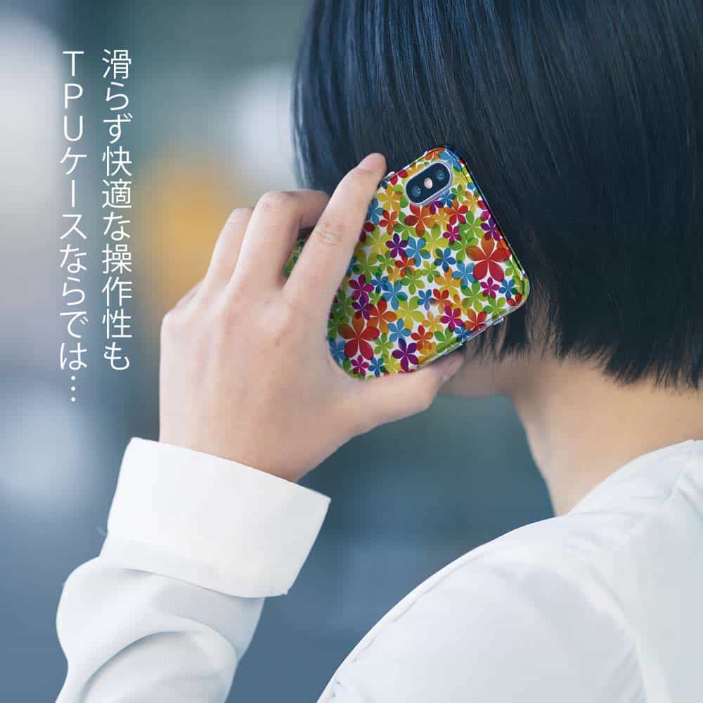 ソフトケース 花柄 スマホケース TPU カラフルなモミジ 模様 かわいい