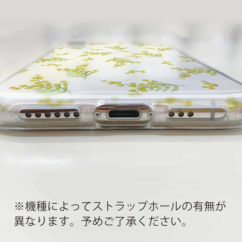 ソフトケース 花柄 スマホケース TPU ミモザ（ホワイト） かわいい